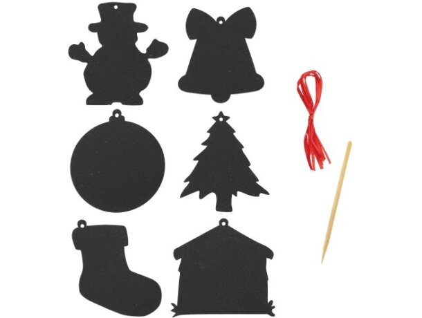 Set adornos navideños Scrapy Christmas con puntero de bambú detalle 3