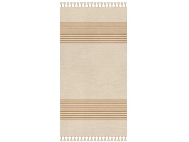 Toalla pareo Cala Galdana con algodón reciclado y orgánico Camel detalle 7