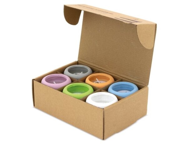 Set de 6 velas aromáticas Shera en cemento ecológico detalle 4