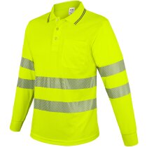 Polo manga larga amarillo con bandas reflectantes