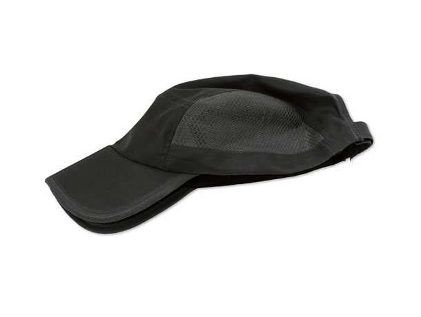 Gorra plegable Harris de poliéster técnico transpirable Negro detalle 9