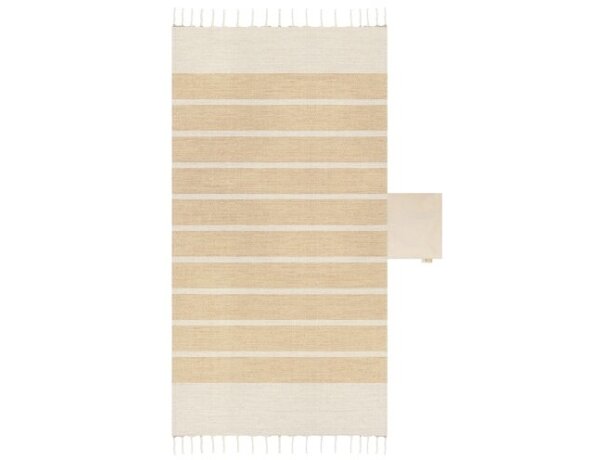 Toalla pareo de algodón orgánico con bolsa integrada Islas Menores Beige detalle 4