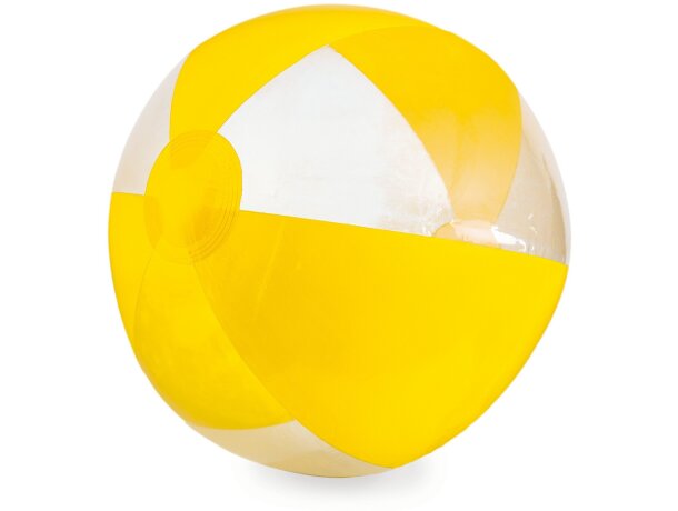 Balón de playa de rayas color y transparente personalizado amarillo Balón de playa de rayas color y transparente personalizado amarillo