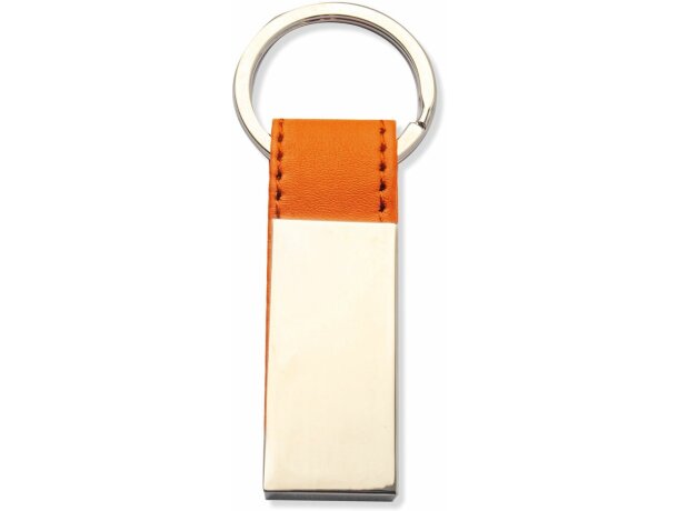 Llavero metalico piel Vinny personalizada naranja