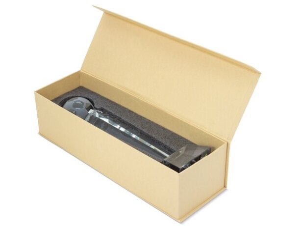 Trofeo deportivo Gol de cristal con grabado láser detalle 2