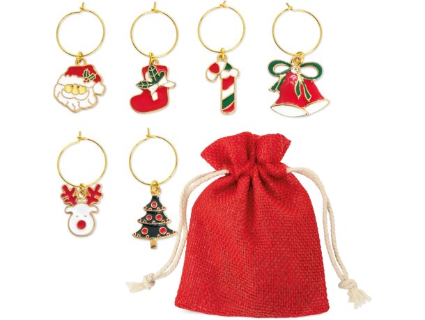 Aros navideños para copas Brindis personalizables con grabación detalle 1