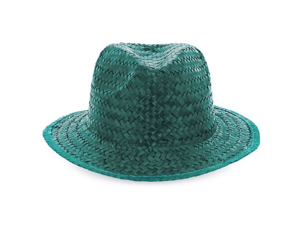 Sombrero de paja de colores verde