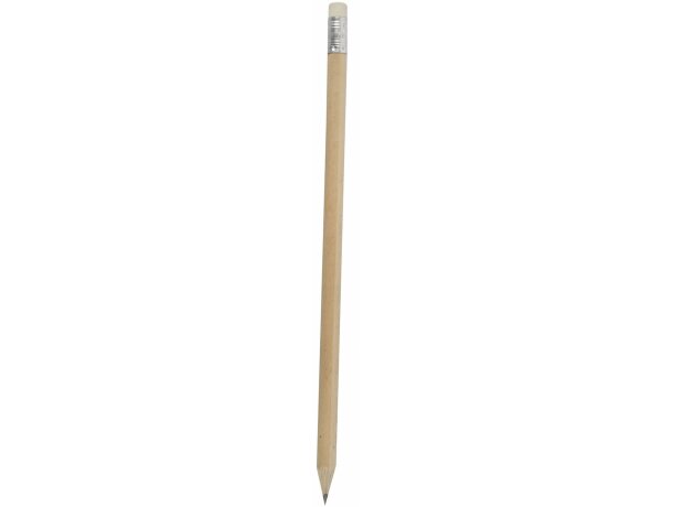 Lápiz de madera natural con goma de borrar