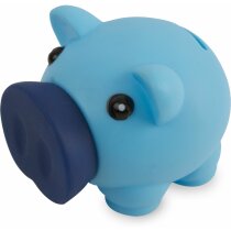 Hucha de plástico cerdito de diseño personalizada azul Hucha de plástico cerdito de diseño personalizada azul
