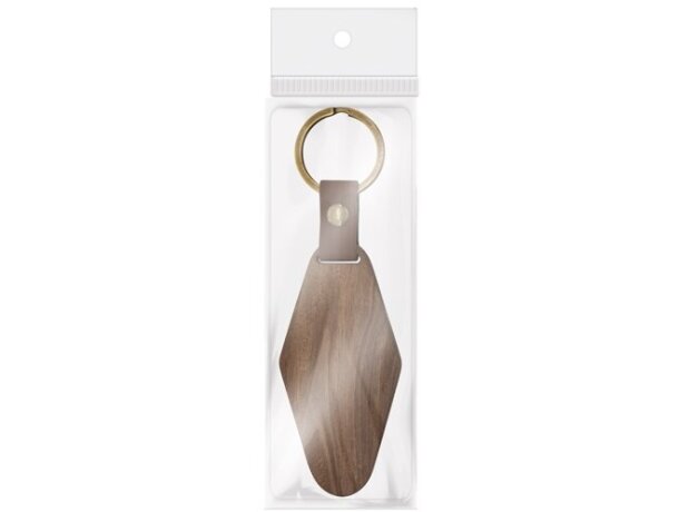 Llavero de madera Samoa con forma rombo detalle 2