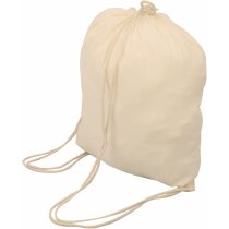 Bolsa mochila blanca algodon con logo