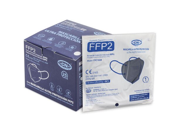 Mascarilla ultra proteccion de colroes ffp2 Negro detalle 15