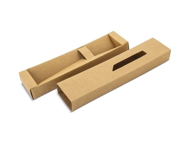Estuche Glen de cartón reciclado para bolígrafo corporativo Natural Kraft detalle 3