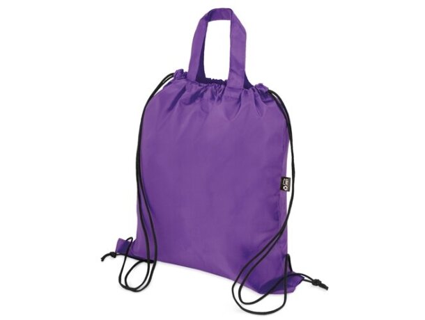 Bolsa mochila RPET Carot con cuerdas ajustables Lila detalle 7