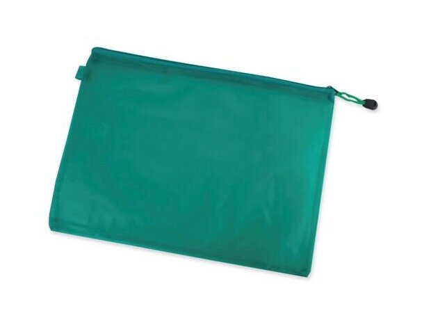 Bolsa grande de pvc con cremallera verde