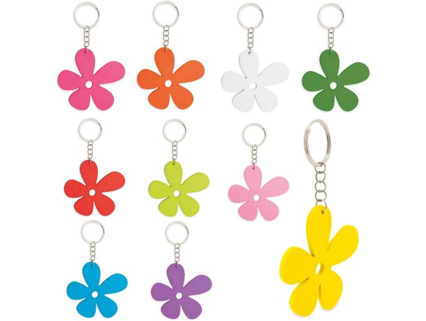 Llavero De Madera Happy Flower( 1 Pack 10 Uds.) detalle 1