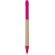 boligrafo de carton reciclado con clip y punta a color personalizado fucsia