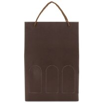 Caja cartón luxe 3 botellas asa transporte vino