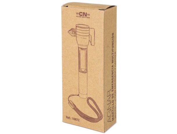 Martillo de emergencia Agnar con linterna y corta cinturones Negro detalle 3