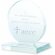 Trofeo de cristal redondo con peana para grabar personalizado