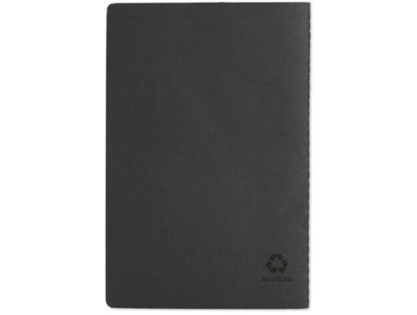 Libreta Santorini con cubierta de papel y hojas lisas Negro detalle 15