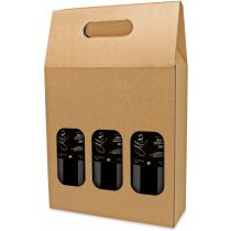 Estuche para vino cartón kraft ventana transparente