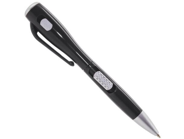 Bolígrafo con linterna negro