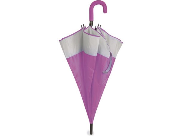 Paraguas automático con mango y detalles del mismo color lila
