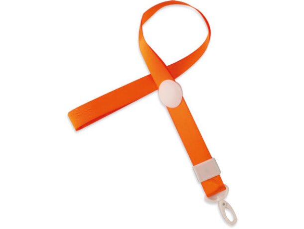 Lanyard con cierre ajustable naranja