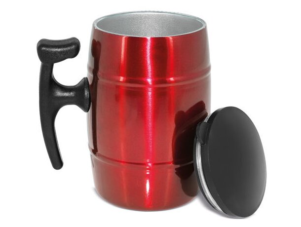 Mug anatómica con tapa Viking rojo