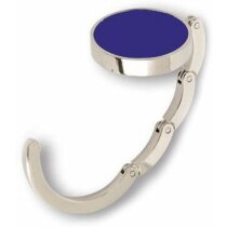 Cuelgabolsos plegable en estuche lacado personalizado azul Cuelgabolsos plegable en estuche lacado personalizado azul