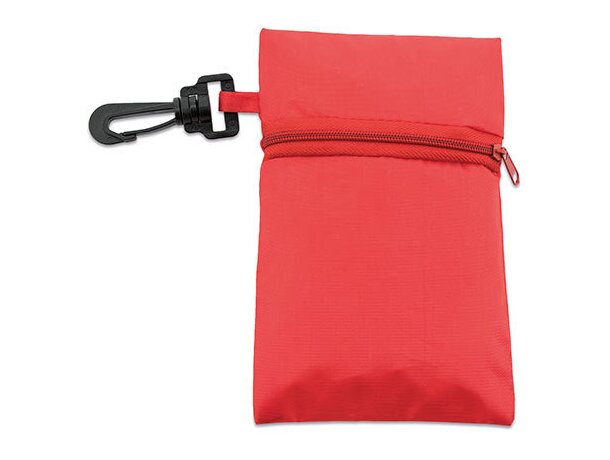 Bolsa plegable con cremallera y funda merchandising rojo