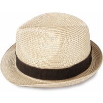 Sombrero grueso de paja ala corta personalizado claro