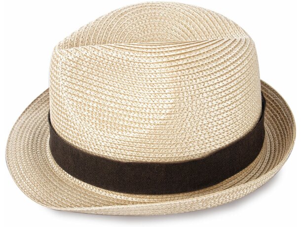 Sombrero grueso de paja ala corta personalizado claro