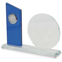 Placa conmemorativa de cristal con reloj personalizada Placa conmemorativa de cristal con reloj personalizada