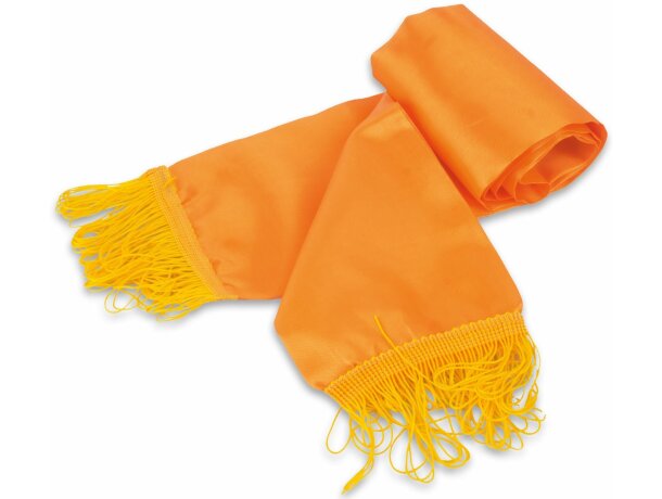 Bufanda con flecos de colores personalizada naranja Bufanda con flecos de colores personalizada naranja