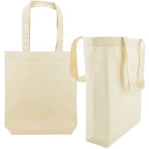 Bolsa algodón canvas Delhi con asas largas y bolsillo interior