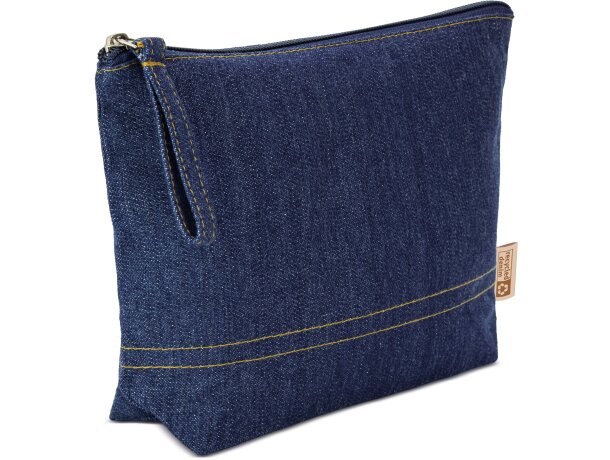 Neceser Kirby de algodón denim reciclado con cremallera detalle 1