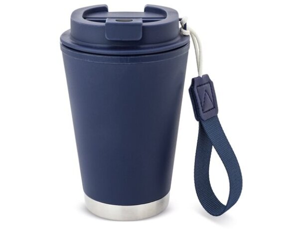 Vaso térmico hermético Tulcán 380ml con cinta de transporte Azul marino detalle 16