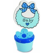 Maceta Pinza Portafotos De Babero Personalizada Azul