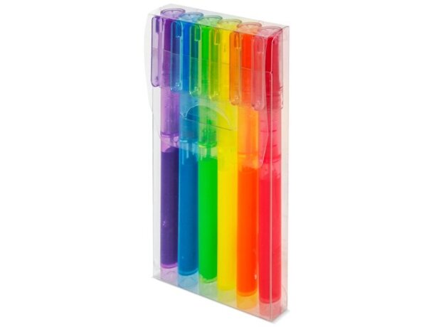 Set de 6 marcadores Manny en colores surtidos con caja detalle 3