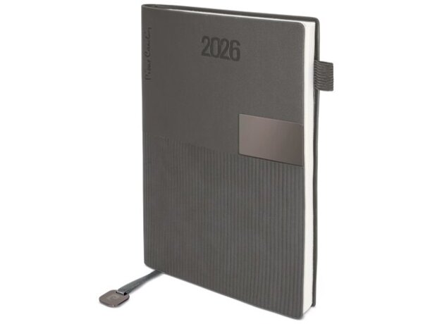 Agenda Pierre Cardin profesional con placa personalizable Gris detalle 5