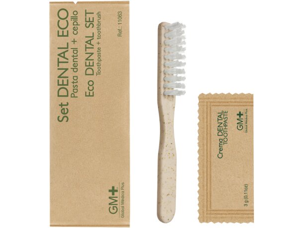 Set dental higiene con cepillo fibra de trigo y pasta 3g detalle 1