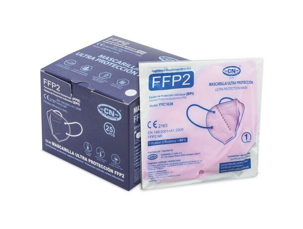 Mascarilla ultra proteccion de colroes ffp2 Rosa detalle 19