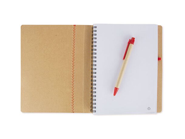 Libreta tamaño a5 con bolígrafo y banda elástica personalizada naranja
