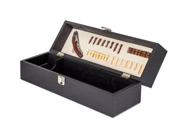 Set de vino con ajedrez Saboya en estuche de madera natural detalle 13