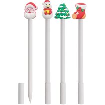 Set 4 bolígrafos navidad ABS caucho tinta azul clic
