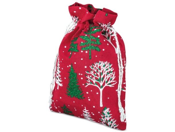 Bolsa regalo navideña Snowy 13x18 cm en poliéster detalle 2