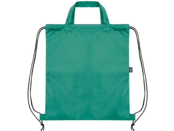 Bolsa mochila RPET Carot con cuerdas ajustables Turquesa detalle 18