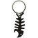 Llavero raspa de pescado de aluminio personalizado negro